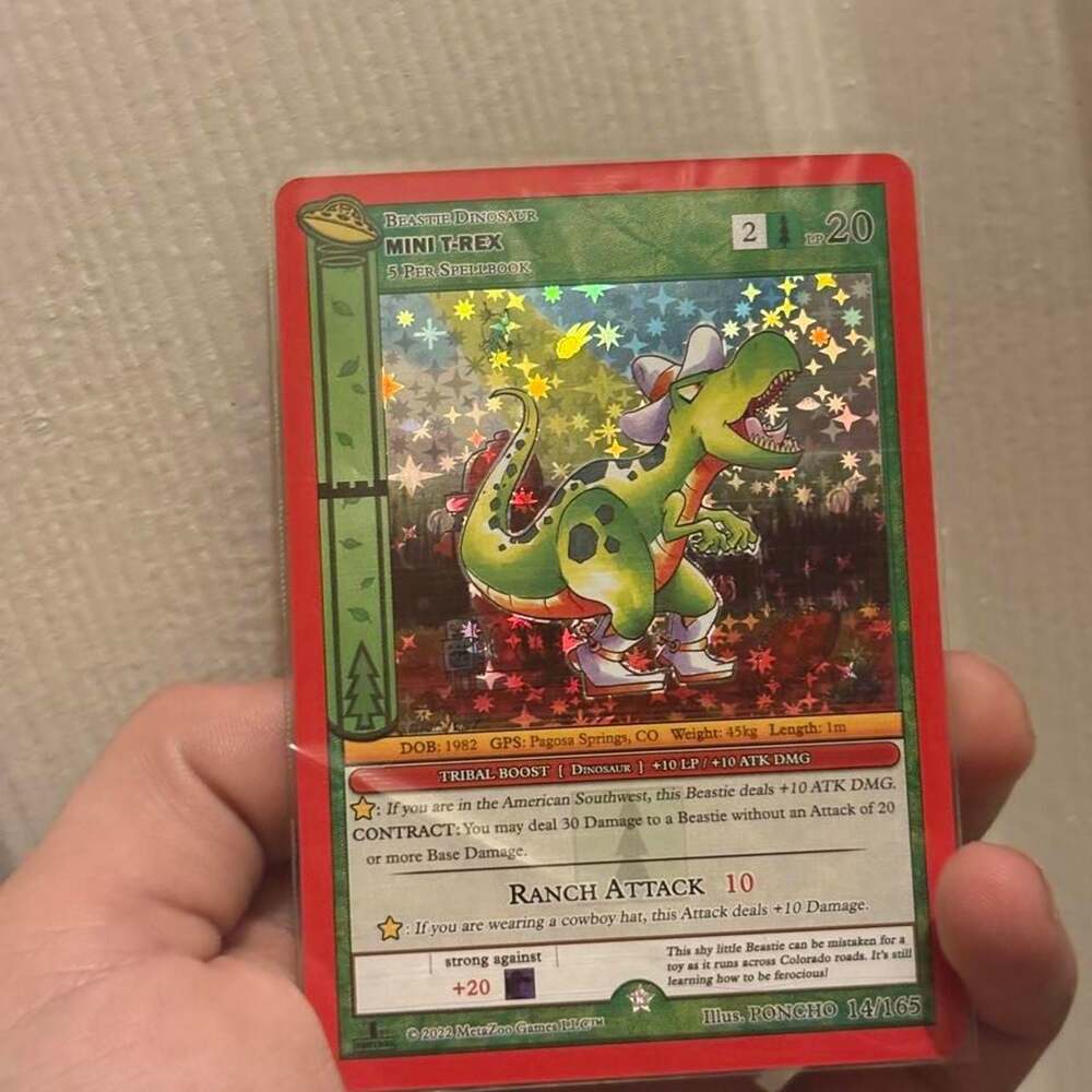 MetaZoo Mini T-Rex 14/165 Gold Rare Holo Card